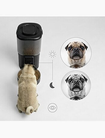 Dispensador automático de croquetas 2 en 1 PELUVIO Feast - Fuente de agua - Cámara - Wi-Fi - 10/día
