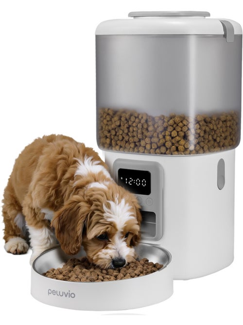 Dispensador automático de croquetas para perros PELUVIO Crispy - 4,5 L - 4 comidas/día - Kiabi Dispensador automático de croquetas para perros PELUVIO Crispy - 4,5 L - 4 comidas/día - Kiabi