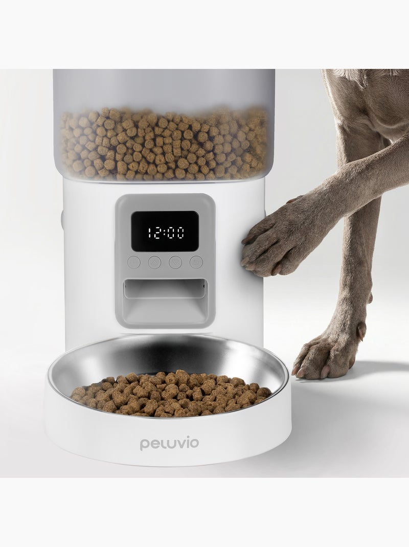 Dispensador automático de croquetas para perros PELUVIO Crispy - 4,5 L - 4 comidas/día Blanco - Kiabi