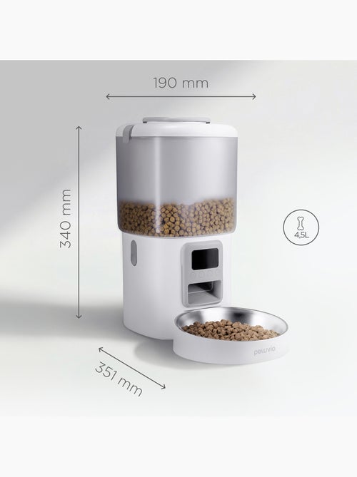Dispensador automático de croquetas para perros PELUVIO Crispy - 4,5 L - 4 comidas/día - Kiabi Dispensador automático de croquetas para perros PELUVIO Crispy - 4,5 L - 4 comidas/día - Kiabi