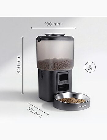 Dispensador automático de croquetas para perros PELUVIO Crispy - 4,5 L - 4 comidas/día