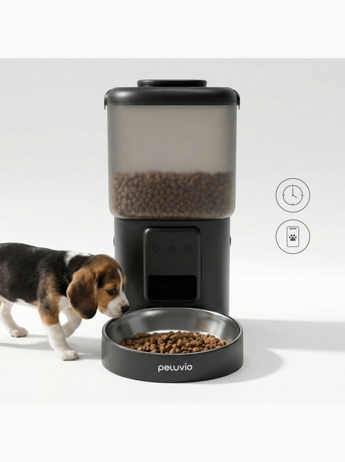 Dispensador automático de croquetas para perros PELUVIO Crispy - Wi-Fi - 4,5 L - 4 comidas/día - Kiabi Dispensador automático de croquetas para perros PELUVIO Crispy - Wi-Fi - 4,5 L - 4 comidas/día - Kiabi