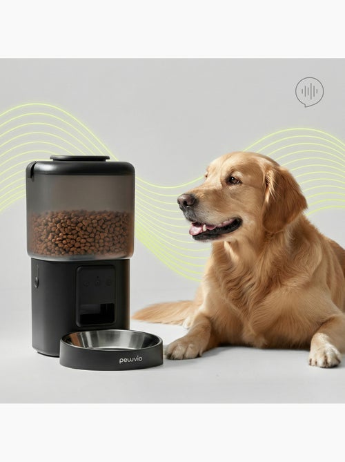 Dispensador automático de croquetas para perros PELUVIO Crispy - Wi-Fi - 4,5 L - 4 comidas/día - Kiabi Dispensador automático de croquetas para perros PELUVIO Crispy - Wi-Fi - 4,5 L - 4 comidas/día - Kiabi