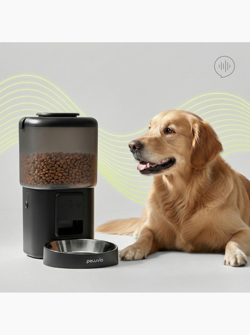 Dispensador automático de croquetas para perros PELUVIO Crispy - Wi-Fi - 4,5 L - 4 comidas/día Negro - Kiabi
