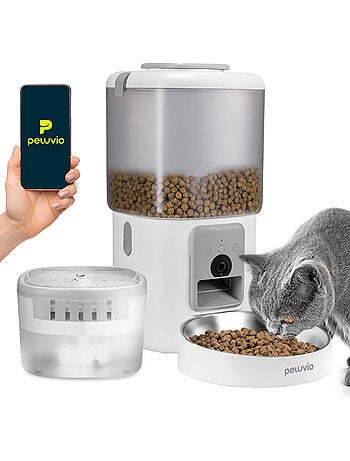Dispensador de comida y fuente para gatos PELUVIO Feast