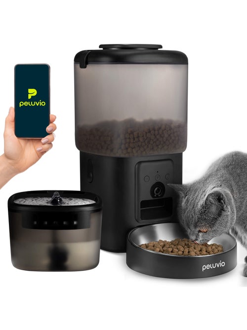 Dispensador de comida y fuente para gatos PELUVIO Feast - Kiabi Dispensador de comida y fuente para gatos PELUVIO Feast - Kiabi