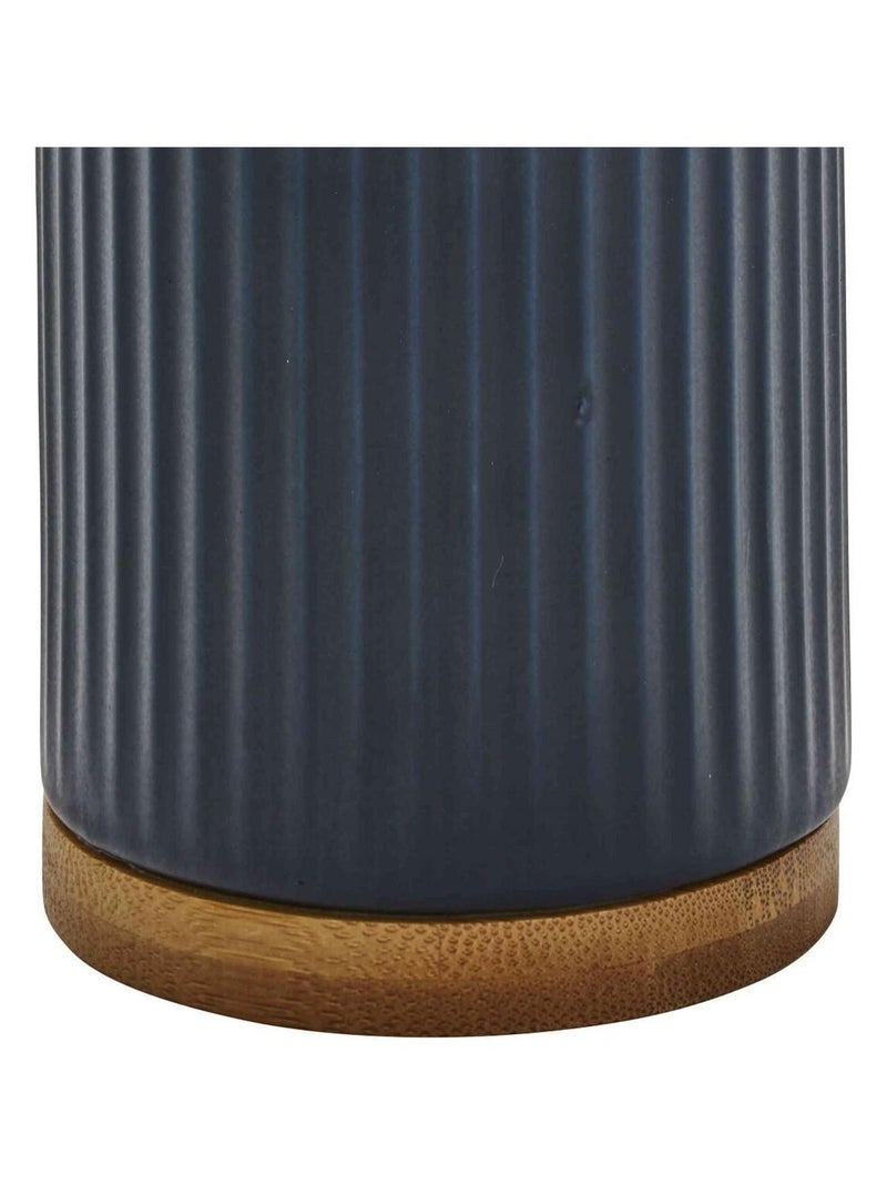 Dispensador de jabón cerámica SMART acanalada recargable 7x7x18,9 cm Guy Levasseur Gris antracita - Kiabi