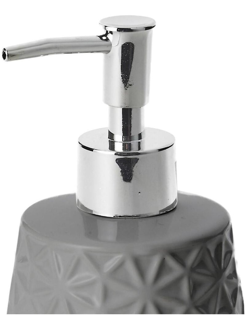 Dispensador de jabón MAGIC de cerámica con relieve 8,5 x 8,5 x 18 cm – Guy Levasseur Gris - Kiabi
