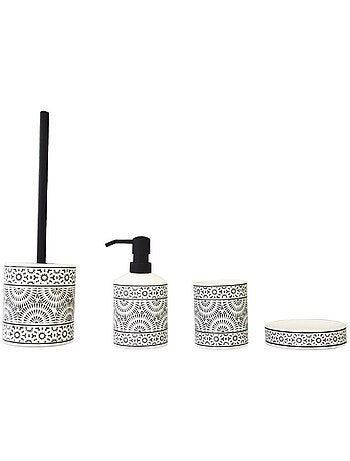 Dispenser de jabón en porcelana TRIBU – bomba negra larga Guy Levasseur