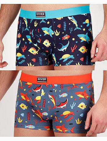 DIVER Calzoncillo/Bóxer Marine para Hombre, (Caja de 2 unidades)