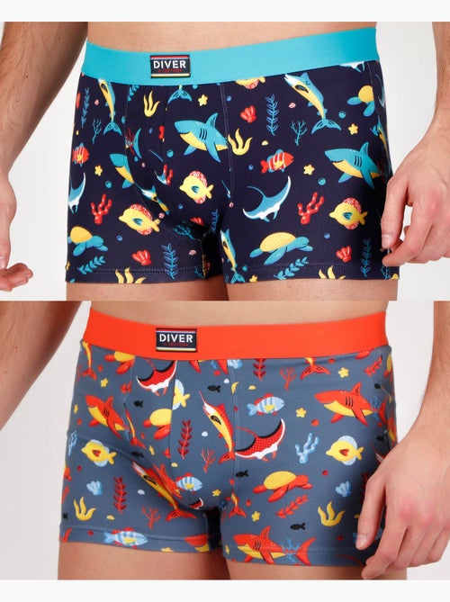 DIVER Calzoncillo/Bóxer Marine para Hombre, (Caja de 2 unidades) - Kiabi DIVER Calzoncillo/Bóxer Marine para Hombre, (Caja de 2 unidades) - Kiabi