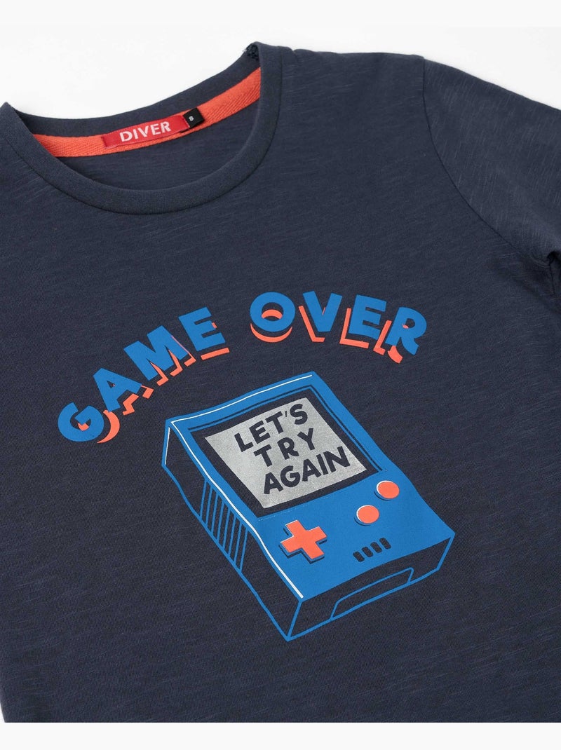 DIVER Pijama Manga Corta Gamer para Niño Gris - Kiabi