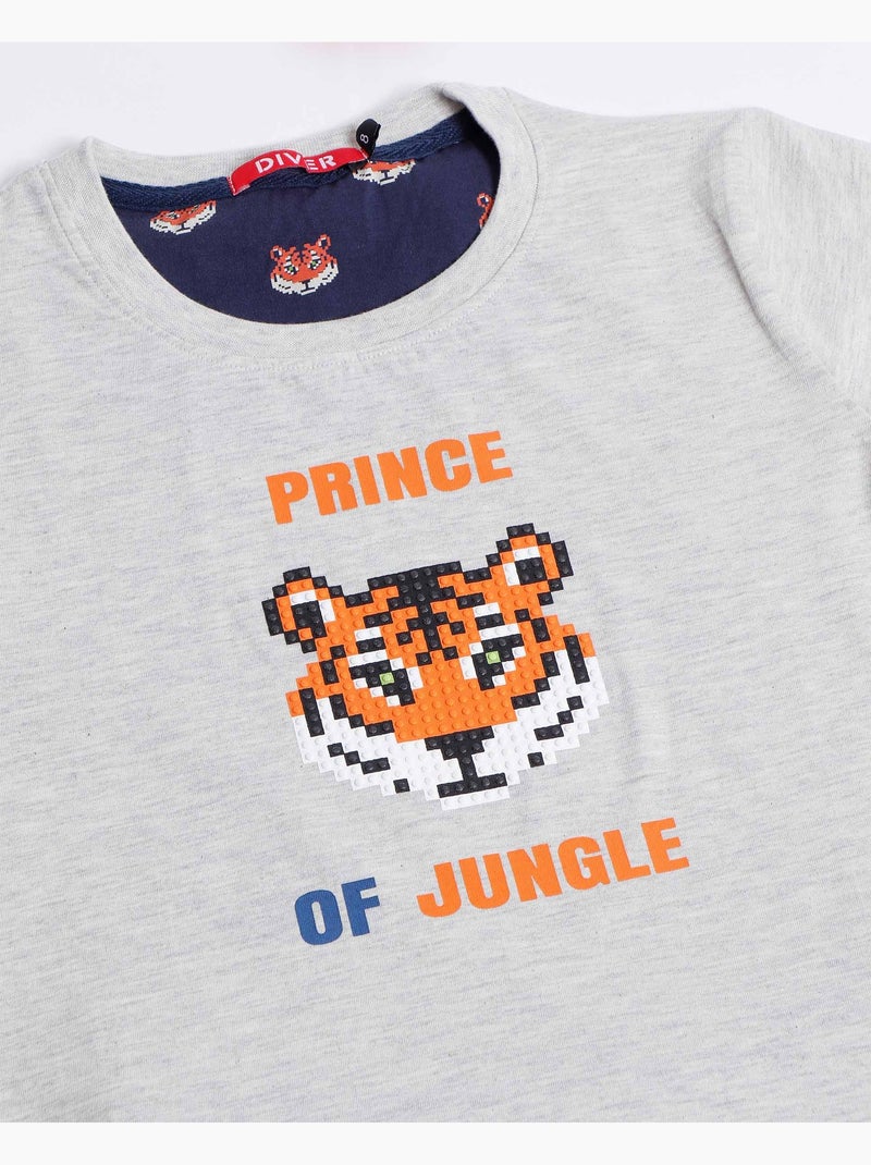 DIVER Pijama Manga Corta King para Niño Gris jaspeado - Kiabi