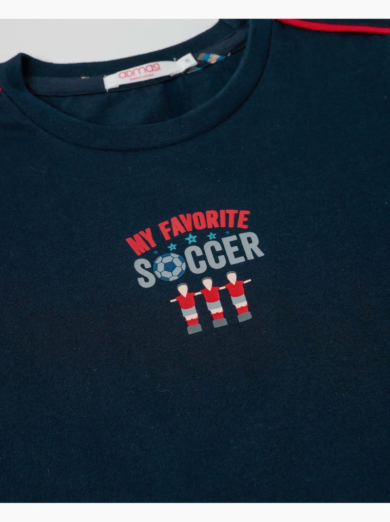 DIVER Pijama Manga Corta My Favorite Soccer para Niño Azul marino - Kiabi