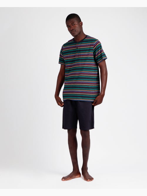 DIVER Pijama Manga Corta Rayas Never Stop Rolling para Hombre - Kiabi