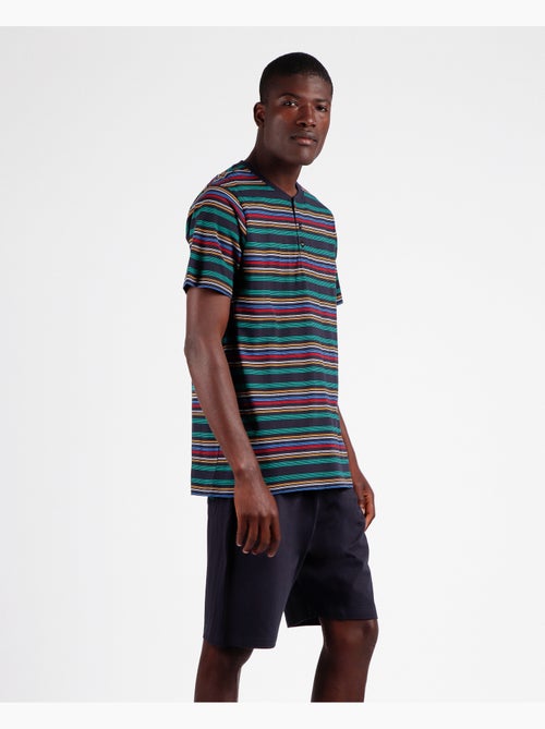 DIVER Pijama Manga Corta Rayas Never Stop Rolling para Hombre - Kiabi