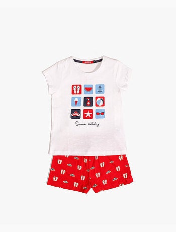 DIVER Pijama Manga Corta Summer Holiday para Niña