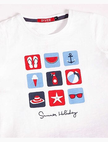 DIVER Pijama Manga Corta Summer Holiday para Niña