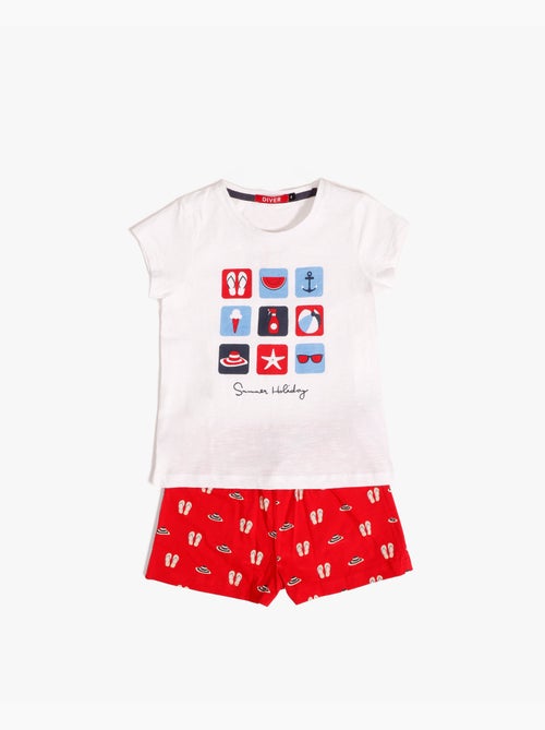 DIVER Pijama Manga Corta Summer Holiday para Niña - Kiabi DIVER Pijama Manga Corta Summer Holiday para Niña - Kiabi
