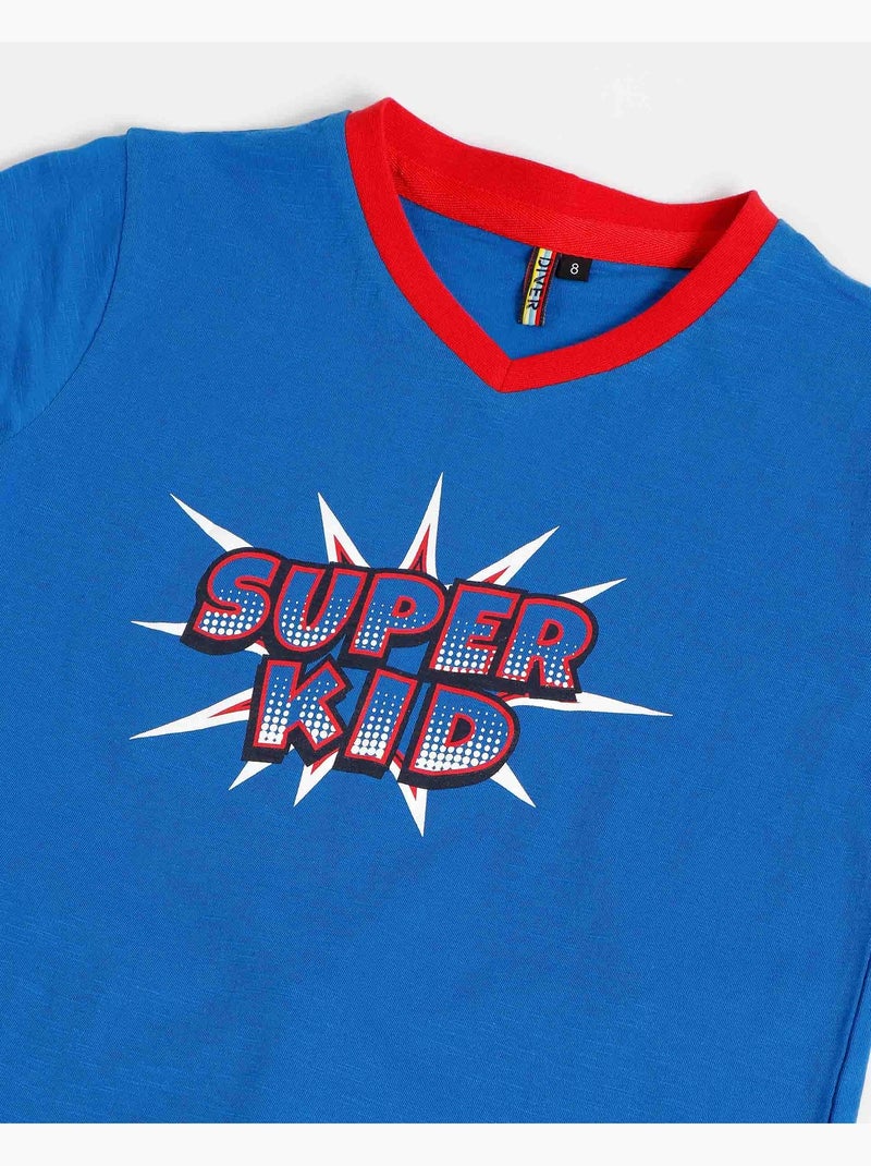 DIVER Pijama Manga Corta Super Dad para Niño Azul neón - Kiabi