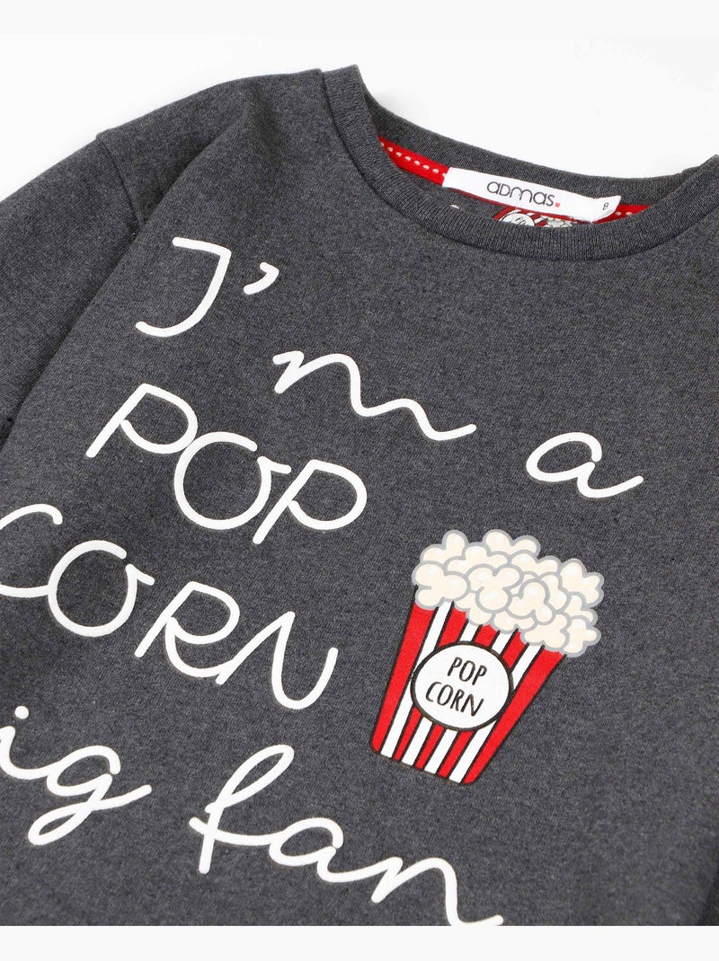DIVER Pijama Manga Larga Pop Corn para Niño Gris jaspeado - Kiabi