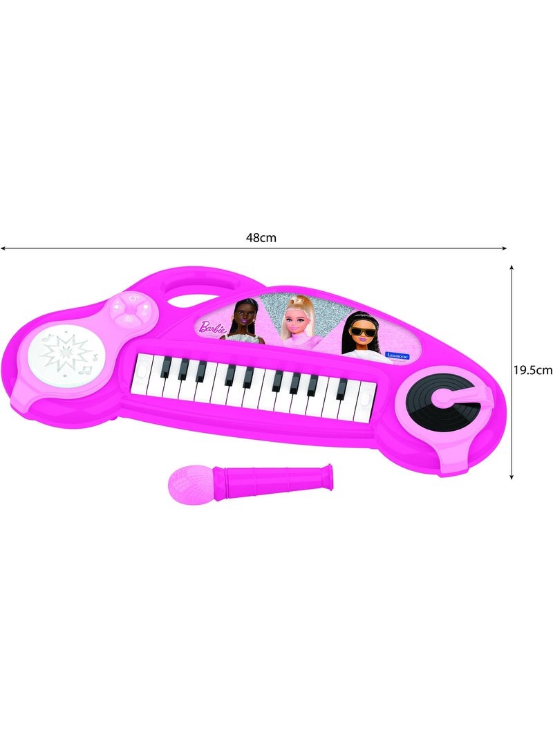 Divertido teclado de piano electr?nico Barbie con luces y micr?fono 24 teclas Rosa - Kiabi