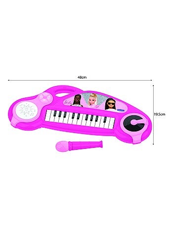 Divertido teclado de piano electrónico Barbie con luces y micrófono 24 teclas