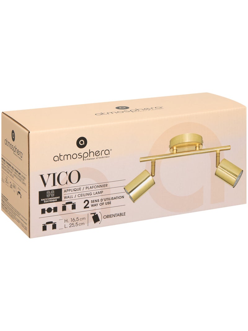 Doble punto de pared ajustable compatible con techo Dorado - Kiabi