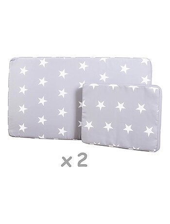 Doble tumbona para niños en madera FSC con 4 cojines y parasol 'Roba little stars'