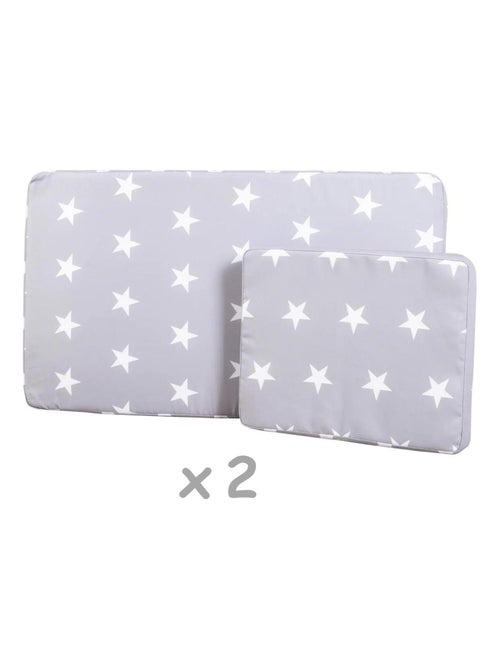 Doble tumbona para niños en madera FSC con 4 cojines y parasol 'Roba little stars' - Kiabi