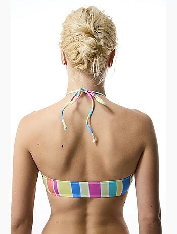 Donna reverse top de bikini a rayas con escote en v penti