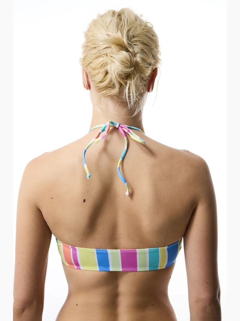 Donna reverse top de bikini a rayas con escote en v penti Rosa fluo - Kiabi