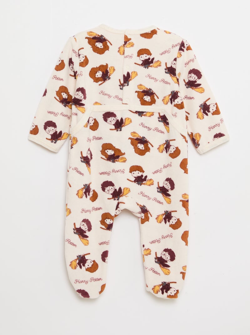 Dormilón de terciopelo 'Harry Potter' Blanco - Kiabi