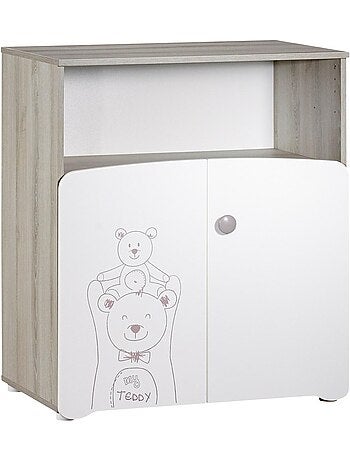 Dormitorio dúo cama y cambiador en madera - BABYPRICE