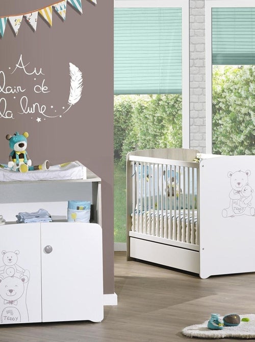 Dormitorio dúo cama y cambiador en madera - BABYPRICE - Kiabi