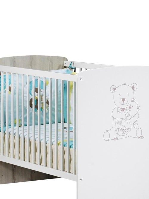 Dormitorio dúo cama y cambiador en madera - BABYPRICE - Kiabi