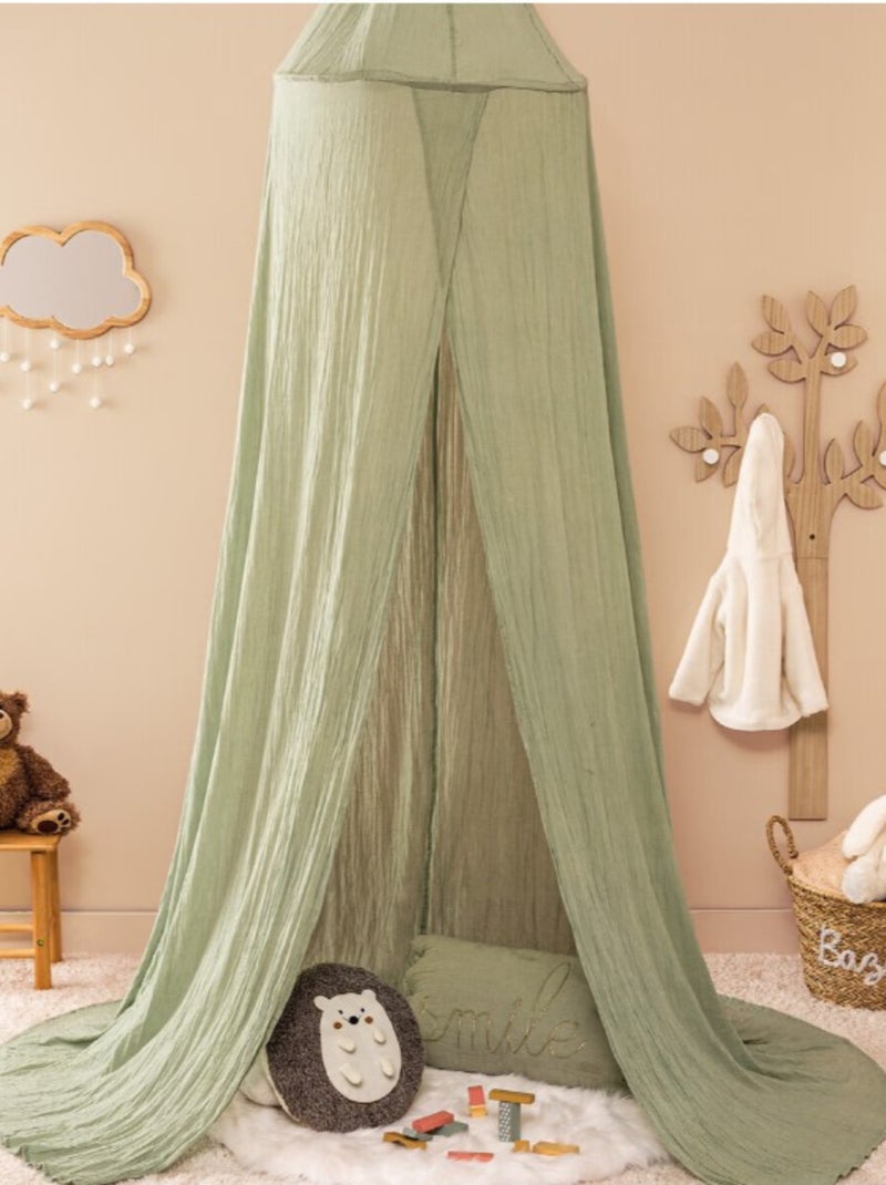 Dosel de cama de gasa de algodón doble Verde claro - Kiabi