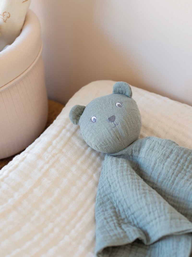 Doudou de muselina con osito Verde - Kiabi