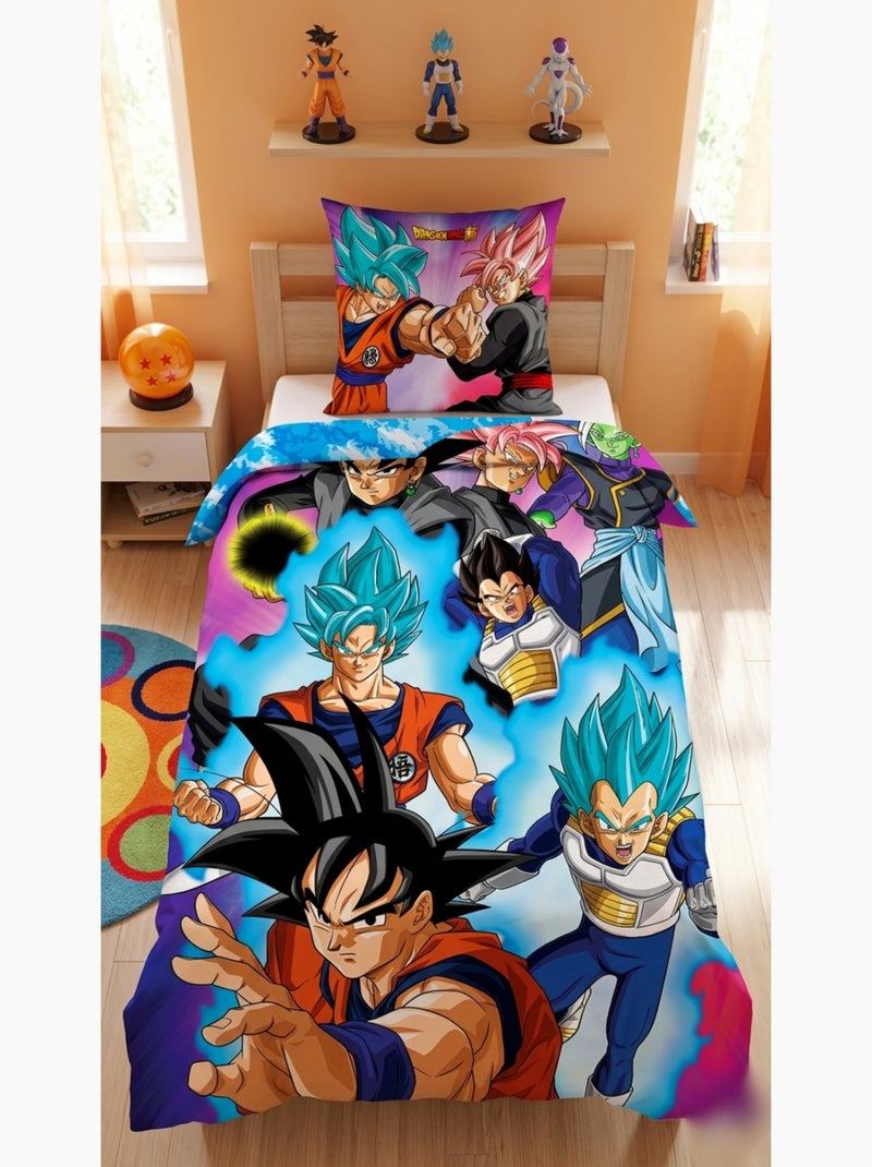 Dragon Ball, Juego de sábanas infantil estampado reversible, GOKU, funda nórdica 140x200 cm Azul - Kiabi