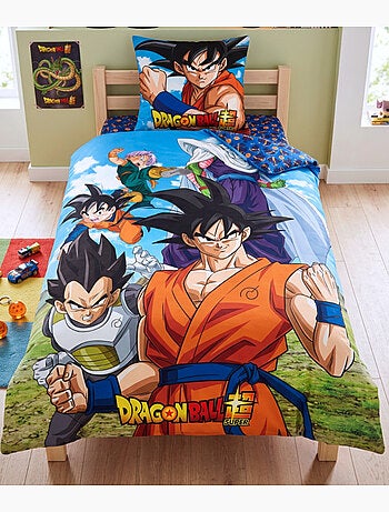 Dragon Ball Super, Juego de sabanas infantil estampado reversible 100% algodón, GOKU
