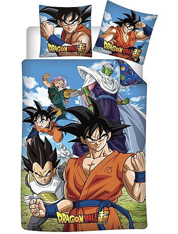 Dragon Ball Super, Juego de sabanas infantil estampado reversible 100% algodón, GOKU