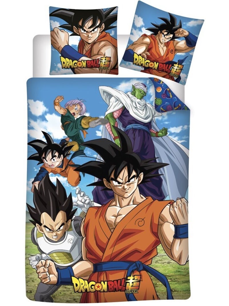 Dragon Ball Super, Juego de sabanas infantil estampado reversible 100% algodón, GOKU Multicolor - Kiabi
