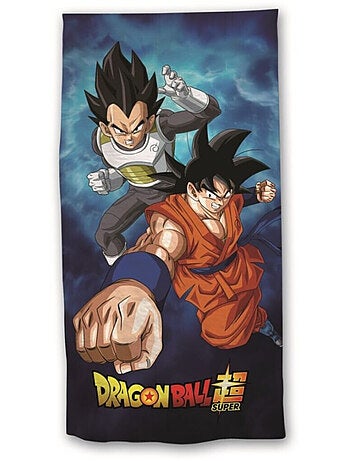 Dragon Ball Super, Toalla de Baño Infantil Estampada 100 % Algodón, GOKU y VEGETA
