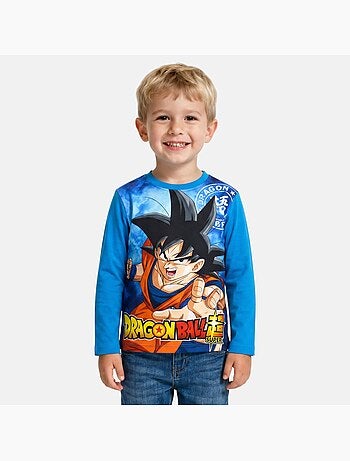 Dragon ball z - camiseta de manga larga estampada, con cuello redondo