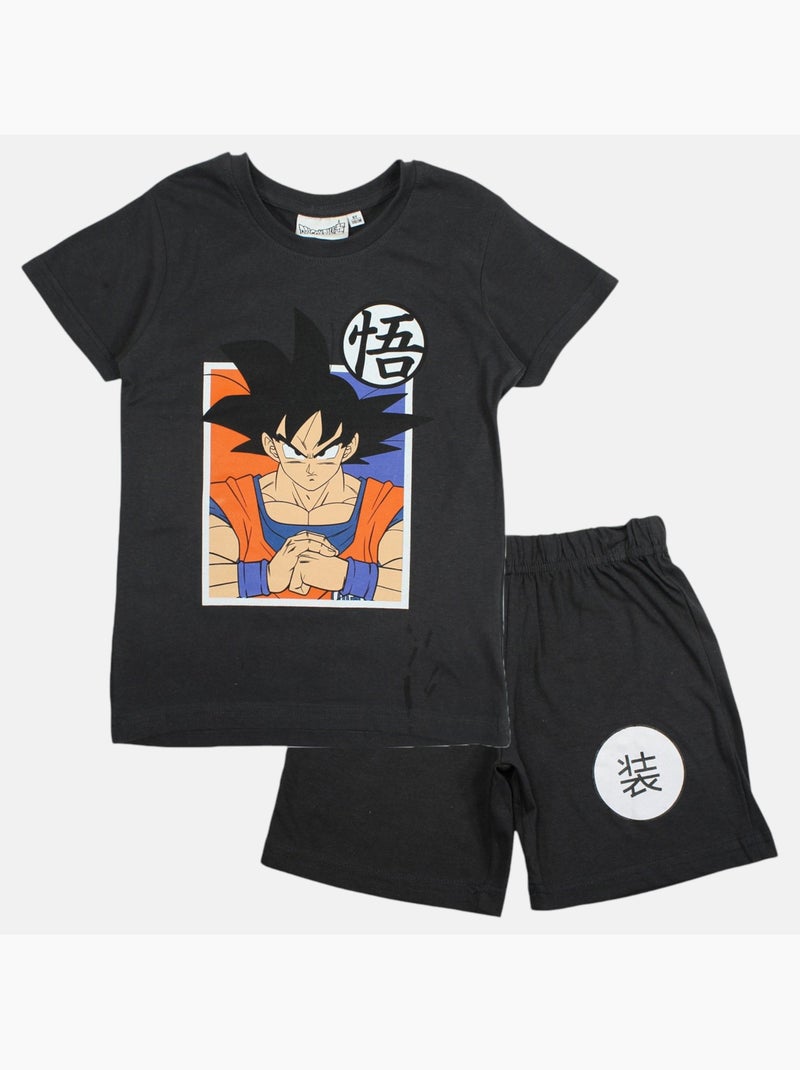 Dragon ball z - conjunto de camiseta y pantalón corto a juego para niño con diseño de personaje Negro - Kiabi