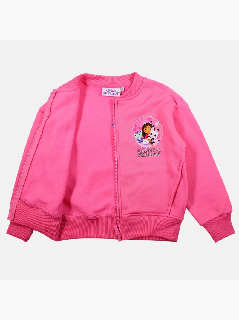 Dreamworks - chaqueta con cremallera y estampado, con ribetes acanalados Rosa - Kiabi