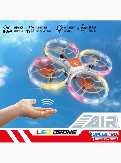 Drone juguete teledirigido 360º c/ luces led 17x17 cm speed & go - Kiabi