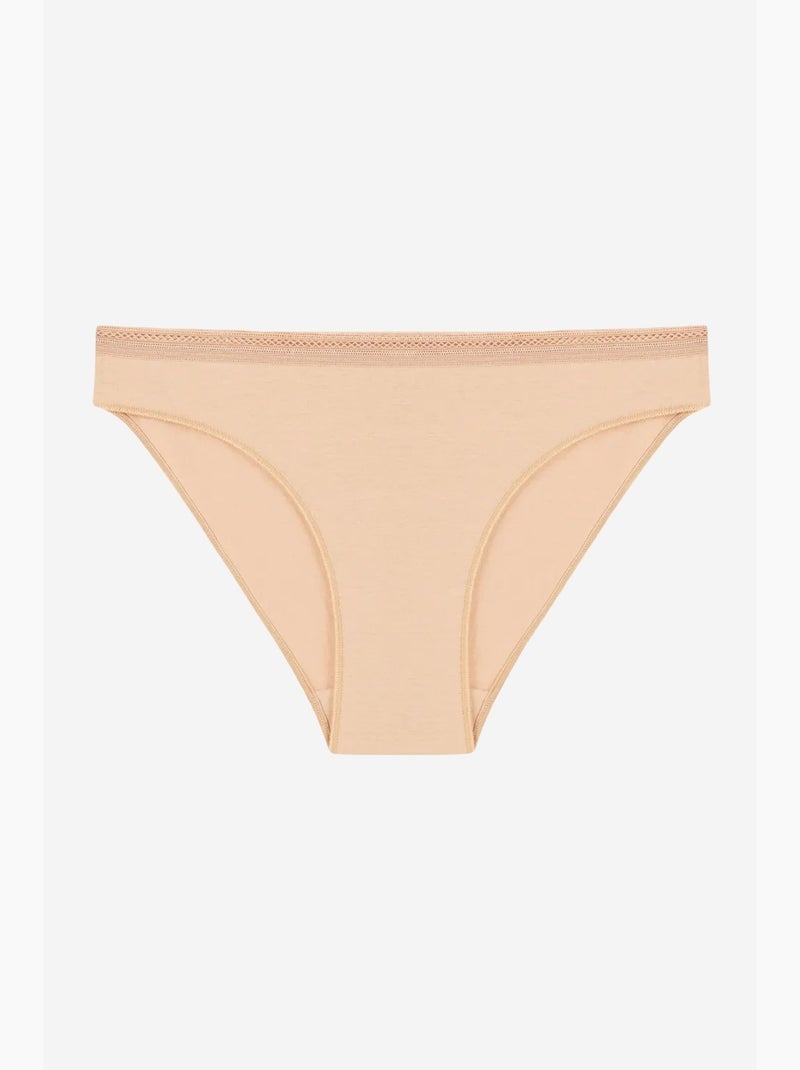 Easy algodón trim slip penti Beige arcilla - Kiabi