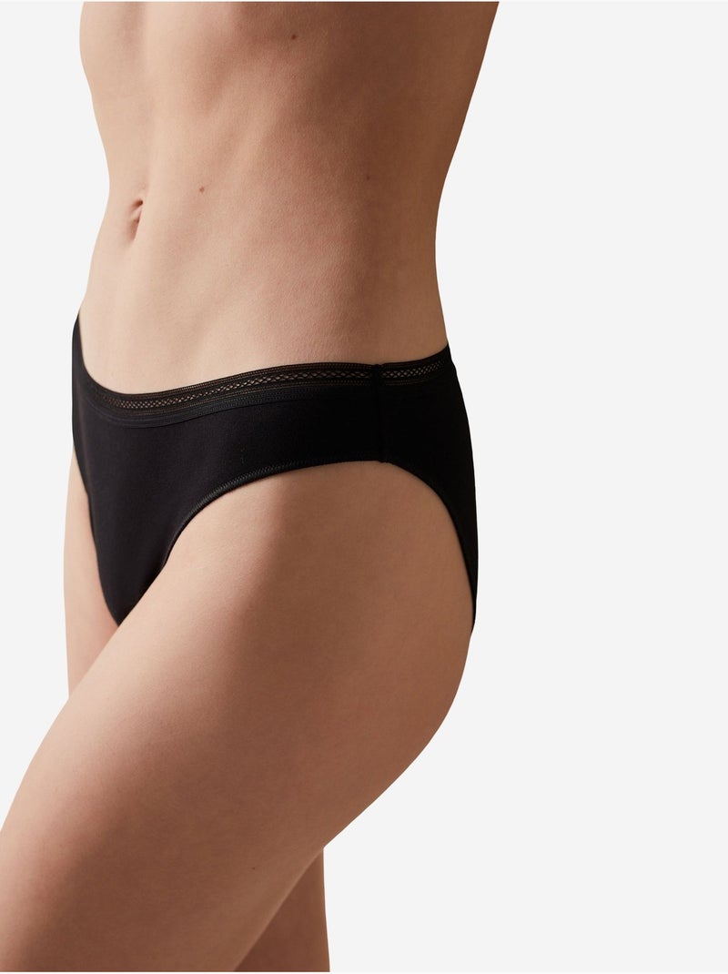 Easy algodón trim slip penti Negro - Kiabi