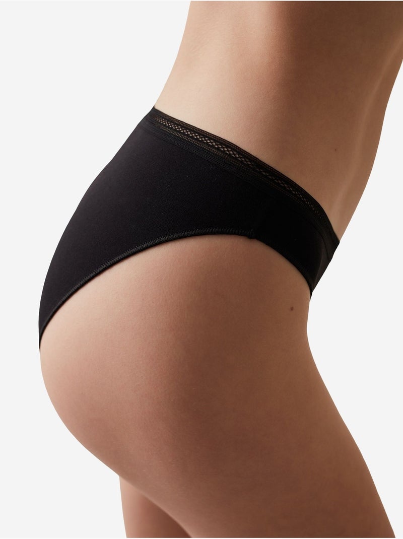Easy algodón trim slip penti Negro - Kiabi